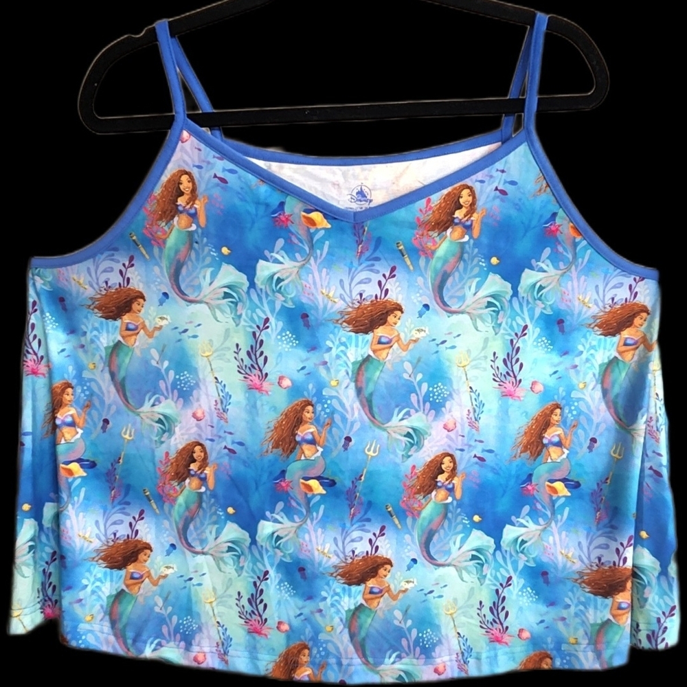Disney Blue and Cream Graphic Mermaid PJ Set
